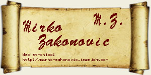 Mirko Zakonović vizit kartica